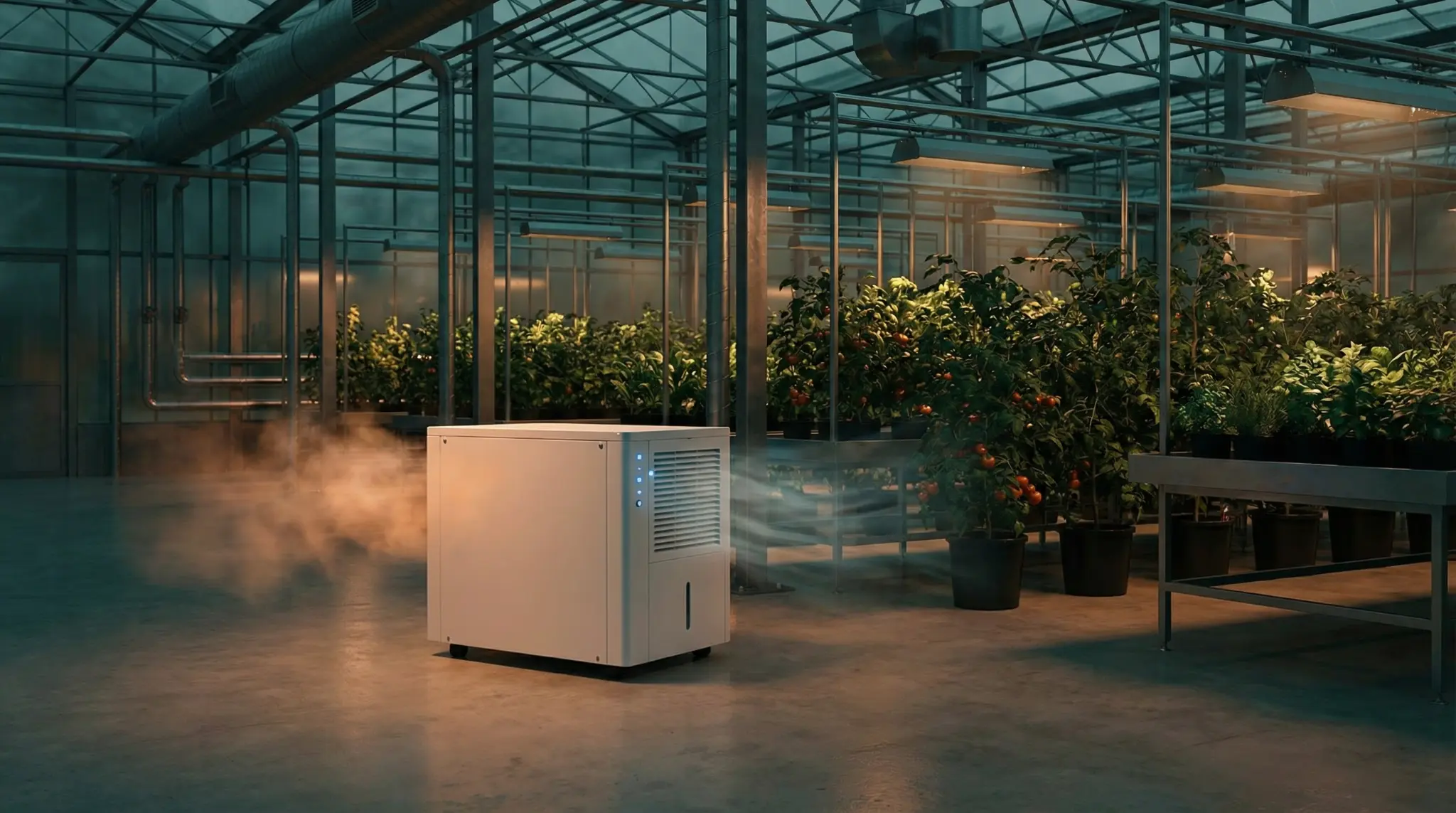 Déshumidificateur HevelAir en serre agricole